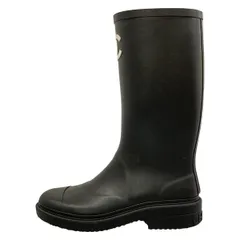 CHANEL(シャネル) レインブーツ 37 レディース - G39620 黒×白 ココマーク/インソール取外し可のサムネイル