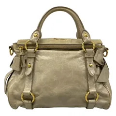 miumiu(ミュウミュウ) ハンドバッグ ヴィッテロルクス RT0438 グレーベージュ サイドリボン レザー