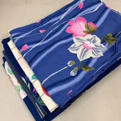 綿浴衣 5着 浴衣まとめ売り リメイク材料 m-1433