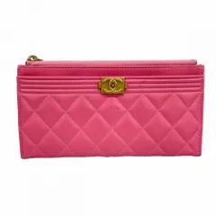 シャネル(Chanel) シャネル 長財布 ボーイシャネル ラムスキン ピンク レディース