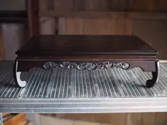 唐木の花台 装飾欠落有 古録展  送料無料　中古 品番H17881