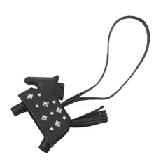 エルメス バッグチャーム ロデオPM ロベオ ロック ブラック/シルバー金具 ラムスキン K刻印  HERMES チャーム 黒