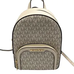 ■マイケルコース リュック バックパック MK柄 シグネチャー バニラ ホワイト レディース 鞄 美品