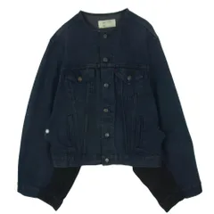 77サーカ 77circa ノーカラー ドッキング デニム ジャケット インディゴブルー系 サイズ表記なし【中古】