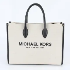 美品 マイケルコース レザー キャンバス トート バッグ 肩掛け ショルダー ハンド A4 レディース EBM DU31-2【中古】