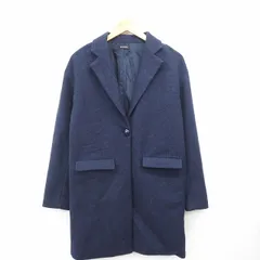 エゴイスト EGOIST チェスターコート アウター 無地 シンプル ひざ丈 長袖 ウール混 1 ネイビー 紺 /MT13