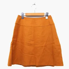 N.Natural Beauty Basic N.ナチュラルビューティーベーシック 台形 スカート ミニ 膝上 ウール 毛 総柄 S マスタード からし /HT5