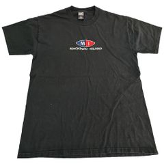 90년대 USA제 MACKINAC ISLAND 마키낙 섬 수베니아 T셔츠 블랙(맨즈 LARGE) 중고 헌옷 X7831