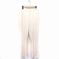 ジーナシス JEANASIS スリット パンツ センターシーム ハイウエスト フルレングス 無地 M ベージュ /FT22