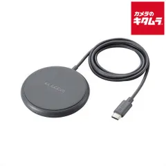 【新品】エレコム W-QA25DGY Qi規格対応ワイヤレス充電器/5W/卓上/ケーブル一体/1m/ダークグレー