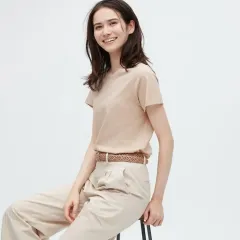 UNIQLO ユニクロ レディース スーピマコットン クルーネック Tシャツ 半そで