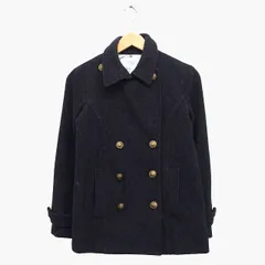 ページボーイ PAGE BOY ピーコート Pコート ジャケット ダブル メルトン 無地 シンプル 碇ボタン S チャコール 灰 /HT9