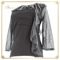 社交ダンス 衣装 ICHIOKU イチオク Tシャツ/カットソー レッスンウェア ブラック系 シルバー系 黒 練習着 フォーマル シンプル 練習用 トップス Tシャツ 七分袖 アシンメトリー風 カットソー モダン 黒系 グラデーション風 光沢 伸縮性あり