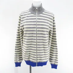 ロベルトコリーナ ROBERTO COLLINA ボーダー 長袖 カーディガン ニット 灰系 グレー ジップアップ ジャケットのサムネイル