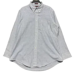 90s チャップス ラルフローレン ストライプ 長袖 BDシャツ メンズ XL相当 16 1/2 青 白 CHAPS RALPH LAUREN 古着 ヴィンテージ ビンテージ オーバーサイズ ゆるだぼ ボタンダウン コットンポリ 韓国製 / IA398