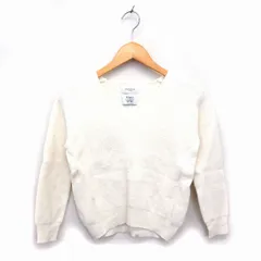 オペークドットクリップ OPAQUE.CLIP ニット セーター Vネック ウール混 リブ ハイゲージ 無地 七分袖 M 白 ホワイト /NT25