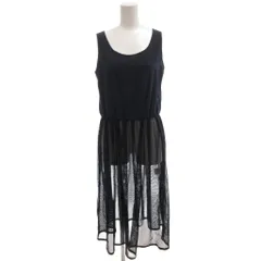 ペイトンプレイス PEYTON PLACE シアーワンピース チュニック ノースリーブ ラウンドネック チュール切り替え9 紺 ネイビー  /IX ■ECA001