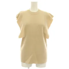 ケイビーエフ KBF アーバンリサーチ ニット セーター ONE ベージュ 半袖 フリルスリーブ クルーネック /LP ■GY59