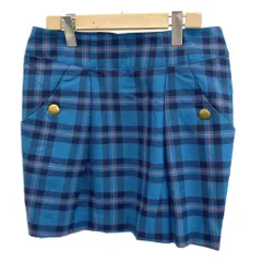 トミーヒルフィガー TOMMY HILFIGER 台形スカート M 青 ブルー チェック柄 ミニ丈 /RN ■ECB002