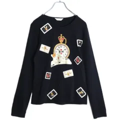 ピンクハウス★ワンダーラビットpt♪長袖カットソー 大きいサイズL 黒系 チェリーのワッペンも♪無地 z19282