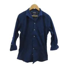 ニコルクラブフォーメン NICOLE CLUB FOR MEN シャツ 七分袖 ストライプ Vネック 46 紺 ネイビー /XZ ■GY99