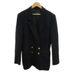 アイグナー AIGNER コート ウール L 紺 ネイビー 長袖 ダブルブレスト 無地 /SH ■ECA003