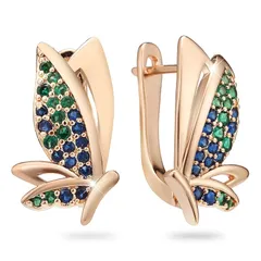 【新品】 Richapex ピアス レディース 人気 蝶々14kゴールドコーティング 金属アレルギー対応 中折れ式 おしゃれ 女性 エレガントピアス 1