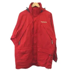 ティンバーランド Timberland マウンテンパーカー ジャケット 上着 S 赤 レッド 無地 フード付き 長袖 ロゴ刺繍 /GR ■ECB002