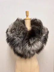 SAGA FOX  リアルファー ショール 成人式 こげ茶×白系 C260409A1