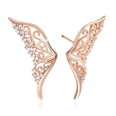 【新品】 イアリングピアス 耳飾り ファッション 人気 ジルコニア 両耳 金属アレルギー対応 レディース 18金 蝶 バタフライ おしゃれ 飾り 中折れ式 キャッチレス エレガント 和風 ジュエリー プレゼント 0