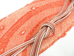 【一輝堂】和装小物 帯締め帯揚げセット 角組 中抜き絞り 美品 帯締 帯揚 26w04-4024