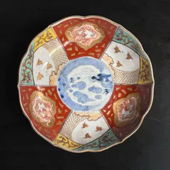 古伊万里 金襴手 赤絵 龍鳥草花文図 なます皿 冨貴長春 金彩 丸皿 取り皿 飾り皿 和食器 伊万里 陶器 骨董品 アンティーク