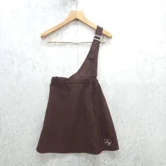 ALGY アルジー スカート ジャンパースカート ワンショルダー 右側ポケット キッズ ブラウン ◎、〇◇