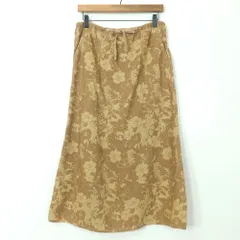 エディーバウアー★花柄がおしゃれ♪ 麻素材スカート 薄手 サイズS ベージュ系 z19381のサムネイル
