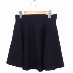 カージュ Khaju フレアスカート ミニ 無地 シンプル ウール 起毛 26 ブラック 黒 /FT14