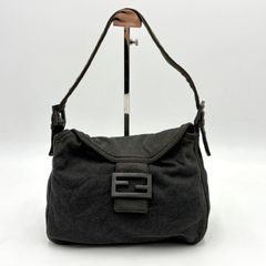 フェンディ　マンマバケット　コットン　ショルダーバッグ　ブラック FENDI - 極美品✨ FENDI マンマバケット ショルダーバッグ