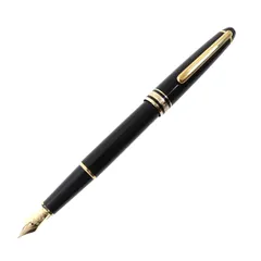 良品△MONTBLANC モンブラン クラシック Mニブ ペン先14K マイスターシュテュック ホワイトスター 万年筆 ブラック ゴールド ドイツ製 メンズ