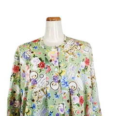 鴨居羊子パジャマ　新品未使用‼️TUNIC　春夏  長袖全開パジャマ　100双天竺グリーントリップ　26232　若草色　日本製のサムネイル