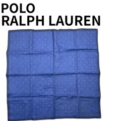 POLO RALPH LAUREN　ポロラルフローレン ハンカチ ネイビー ドット柄 ポニー刺繍 コットン