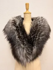 SAGA FOX リアルファー ショール 毛皮 成人式 黒×白系 C 260409A3