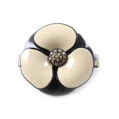 極美品★ALEXANDRE DE PARIS アレクサンドル ドゥ パリ AA6-12286-02 LISERAI スワロフスキー付 カメリア バレッタ (6 cm) ヘアアクセサリー ベージュ フランス製 レディース