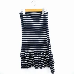 マーキュリーデュオ MERCURYDUO スカート ボトムス フレア ボーダー ひざ丈 コットン 綿 F ネイビー ホワイト 紺 白 /MT14