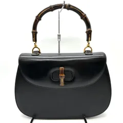 GUCCI グッチ 000 46 バンブー ハンドバッグ レザー ブラック オールドグッチ ヴィンテージ レディース