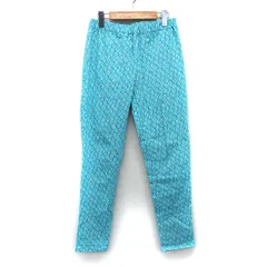 ブージュルード Bou Jeloud テーパード パンツ イージー 総柄 綿混 38 ミントグリーン 緑 /HT23