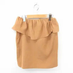 スピック&スパン Spick&Span スカート タイト ひざ丈 フリル 薄手 無地 シンプル 38 茶 ベージュ /TT37
