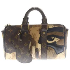 LOUIS VUITTON (ルイヴィトン) LVポートレート キーポルバンドリエール 25 2WAYバッグ ボストンバッグ ハンドバッグ ブラウン×ベージュ レザー×PVC M46678 ゴールド金具