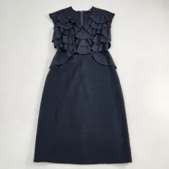 FENDI　ロングワンピース　フェンディ フリル 黒 ブラック ノースリーブ フリル 希少 イタリア製 38 M相当のサムネイル
