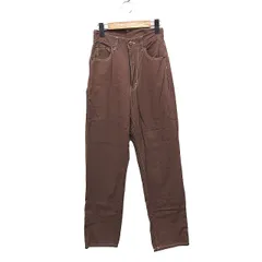 グレイル GRL ハイウエスト ストレート パンツ ロング 無地 コットン 綿 XS ブラウン 茶 /FT1