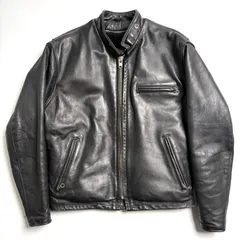 【米国製】SCHOTT レザー ライダースジャケット 黒 42 本革 641 ボアライナー付き