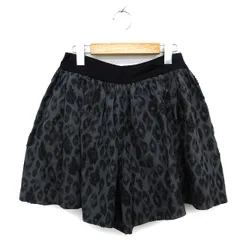 ロイスクレヨン Lois CRAYON パンセ Pensee キュロット パンツ ワイド ミニ ギャザー レオパード柄 ヒョウ柄 M グレー /NT16